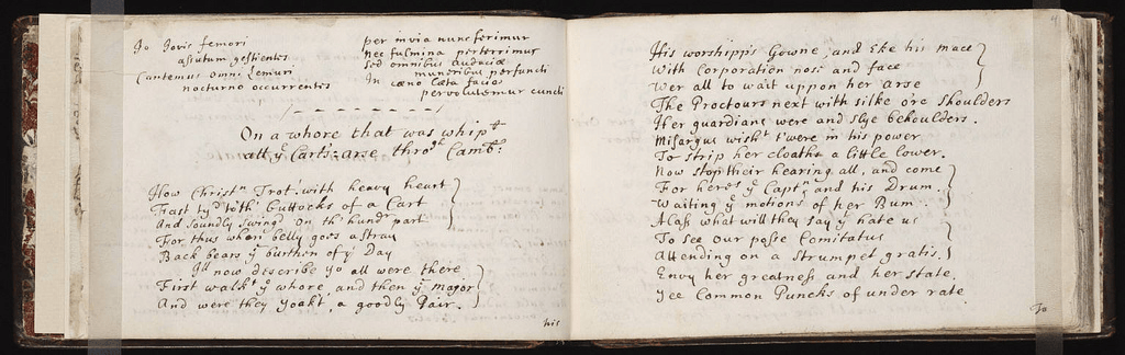 Pages from a seventeenth-century handwritten commonplace book